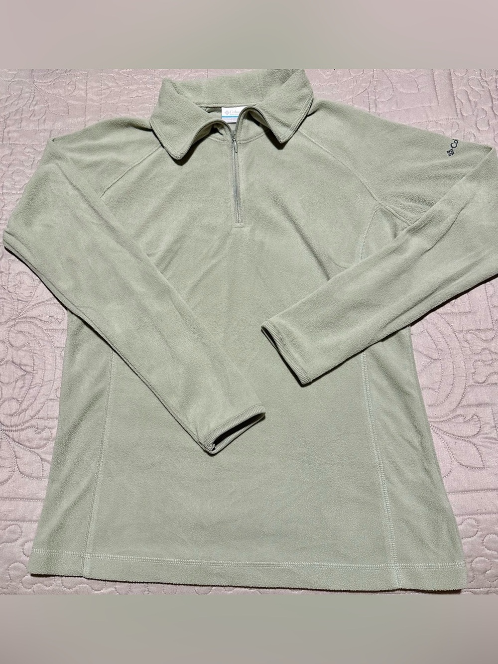Columbia Light Sage Quarter-Zip Fleece Pullover